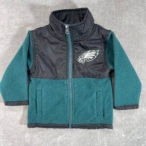 Philadelphia Eagles Kids 18 Month Green Black NFL Team Fleece Lined Jacket